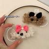 Pinza para el pelo de cachorro con lazo de peluche de invierno, accesorio para el pelo para niña, flequillo, pinza para el pelo, accesorios para el pelo para niña