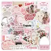50 Adesivos de Grafite Rosa Coquette Girl para Copo de Água, Computador, Adesivos Decorativos à Prova d'Água, Adesivos Criativos