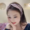 Faixa de Cabelo Cruzada Bicolor Estilo Coreano com Acabamento Satinado de Alto Padrão, Faixa Versátil Que Realça o Tom da Pele, Adequada para Rostos Redondos, Presilha Elegante, Acessório de Cabelo Estilo Francês