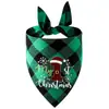 Toalla triangular navideña para mascotas transfronteriza a cuadros para perro gato toalla para saliva bufanda para mascotas estampada puede hacer su propio patrón