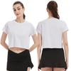 Ropa Deportiva Holgada Transfronteriza de Amazon para Mujer, Camiseta de Manga Corta de Yoga Talla Grande de Verano, Top Deportivo para Entrenamiento y Running