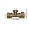 Codo T móvil de cobre de unión suelta de 4 puntos, tres cabezas, rosca interna y externa, junta de diente interno y externo, accesorios para calentador solar de agua