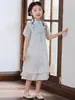 Vestido Cheongsam para Niñas 2026 Verano Nuevo Estilo Nuevo Estilo Chino Vestido Hanfu Vestido de Princesa para Niños Atuendo de Verano