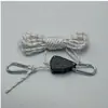 Ajustador de roldana externo para fixação de barraca, roldana de elevação de metal, corda de vento refletiva, corda de cobertura espessa