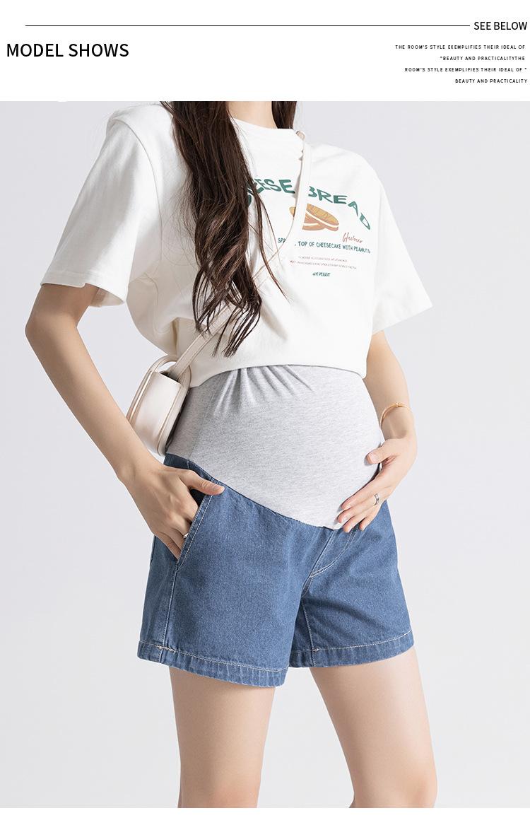孕妇牛仔短裤夏季薄款时尚宽松休闲阔腿托腹裤孕妇裤