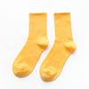 Calcetines para Mujer Primavera y Verano Nuevos Color Sólido Casual Tubo Largo Apilados Color Caramelo Transpirables Absorbentes de Sudor Calcetines de Media Caña para Mujer