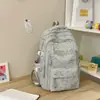 Mochila para Alunos do Ensino Fundamental e Médio Modelo Novo 2026 Estilo Coreano Mochila de Campus Estampada Mochila Simples Casual Fofa para Meninas