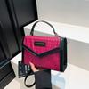 Bolso de Hombro Cruzado de Moda Versátil Tendencia Bloqueo de Color Nuevo Estilo Otoño 2026 con Patrón Tejido de Gama Alta