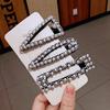 Pinza de borde de red para el pelo Pinza de pelo de perla para mujer al por mayor Rectangular Triángulo con clip para el pelo de flequillo de diamante Accesorios para el pelo de 2 yuanes