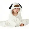 Toalha de Banho Poncho Infantil Pode Ser Usada e Enrolada, Toalha de Banho com Capuz para Recém-Nascidos, Roupão de Banho com Capuz Absorvente de Desenho Animado em Fleece Coral para Natação