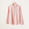 ¡Básicos de Otoño e Invierno 10.17! La más fácil de combinar Camisa Cuadrada de Algodón Puro Delicado con Cuello Doble y Mangas Largas Top para Mujer