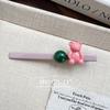 Pinza para el pelo de oso dulce coreana con pedrería, Linda pinza ovalada de colores caramelo para flequillo, Pinza de pico de pato Accesorio para el cabello