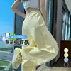 Roupas Femininas 2026 Verão Novo Calça de Trabalho Estilo Americano, Calça Jogger de Cintura Alta Wide-Leg, Calça Esportiva Casual de Uso Duplo
