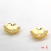 Suporte de Flor Color-Preserving de Cobre Dourado Liso em Formato de Tigela Contas Espaçadoras para Colar de Pérolas Acessórios para Pulseiras de Contas DIY