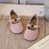 Zapatos Mary Jane Dopamina para Niñas Modelo Nuevo 2026 Camelia Bebé Gamuza Zapatos Pequeños de Piel Suela Suave Zapatos de una Sola Capa