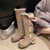 Botas Altas Largas de Invierno del Noreste, Gruesas, con Dobladillo, Cálidas, de Algodón con Felpa, Botas de Nieve de Peluche, para Mujer, Tallas Grandes, Invierno 2026