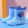 Botas de Lluvia de Dibujos Animados para Niños de Primaria Niños Medianos y Grandes Botas de Lluvia Impermeables Botas de Agua de Caña Media Botas de Lluvia Desmontables Forradas de Polar para Niños y Niñas