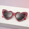 2025 Nuevas Gafas de Sol Europeas y Americanas con Forma de Corazón de Melocotón, Gafas de Moda con Diamantes para Mujer, Gafas de Sol con Protección Solar Personalizadas en Forma de Corazón, Venta al por Mayor para Hombre