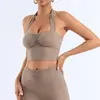 Atacado de Roupas de Yoga Transfronteiriças, Sutiã Esportivo com Costas Bonitas, Ajustado e com Sensação de Pele, Conjunto de Roupas Fitness Pilates Emagrecedor para Mulheres, Dropshipping