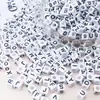 Miçangas Coloridas Quadradas de Ouro e Prata com Letras do Zodíaco, Estrelas, Lua, Coração, Flores para Montagem de Bijuterias DIY Feitas à Mão