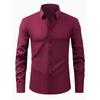 Camisa Manga Longa Mais Vendida da Amazon Cross Border Camisa Masculina Cor Sólida AliExpress Vestido Vestido Noivo Padrinho Camisa de Casamento