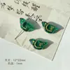 Serie Verde Amarillo de Fuegos Artificiales de Vidrio Checo Doméstico Placa Grabada Hoja Hecha a Mano Pintada con Oro Materiales y Accesorios para Pulsera DIY