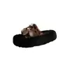 Nuevas Zapatillas de Casa Gruesas Antideslizantes para Interior y Exterior, Aumentadoras de Altura, Felpa, Chanclas Peludas de Otoño Invierno para Mujer