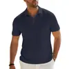 Camisa polo de verano para hombre con textura de rayas verticales, sitio web independiente transfronterizo, comercio exterior, transpirable, holgada, secado rápido, casual, manga corta