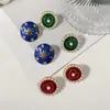 Brincos de Renda Geométrica com Pérolas de Dongdaemun, Coreia - Pequenos Estilo Chanel Simples Tendência Pequena Atacado