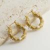Moda europeia e americana transfronteiriça 18K ouro aço inoxidável geométrica brincos de pérolas design de moda brincos de sentido fivela de orelha atacado