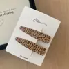 Nuevo Pasador para el Cabello con Estampado Leopardo Escarchado, Pasador Ovalado de Alta Gama y Elegante, Pinza de Pato sin Marcas, Pinza Especial para Maquillaje para Mujeres