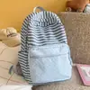 Mochila Escolar Azul Rayas Puntos Sal Marina para Estudiantes Mujeres, Mochila de Campus Ligera de Gran Capacidad a la Moda, Mochila de Moda Versátil