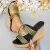 Nuevas Sandalias de Cuña Estilo Europeo y Americano para Mujer 2026, Chanclas Tejidas de Suela Gruesa de Verano, Zapatos de Punta Abierta de Moda y Cómodos para Uso en Exteriores