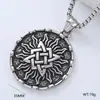 Hx Acero de Titanio Europeo y Americano de Moda para Hombre Collar Retro Colgante Redondo Estilo Punk Hip-Hop Collar Celebridad de Internet Ins Joyería de Acero de Titanio