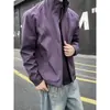 Marca Tendência Retro Americana Rogue Bonito Patchwork Desconstruído Gola Alta de Aviador Jaqueta Masculina Outono Solta Casual Jaqueta Top