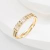 Anillo de moda transfronteriza europea y americana, color oro cobre chapado, circonio, moda de alta gama, temperamento geométrico, abierto ajustable, joyería
