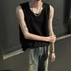 Chaleco con Textura de Raya de Pista para Hombre Verano Oversize Sin Mangas para Fitness Camiseta Absorbente de Sudor