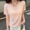 Camiseta de algodón de copo de nieve de verano, protector solar, ligera, casual, transpirable, manga corta, camiseta base fina y holgada, camiseta para mujer, ajustada, venta al por mayor
