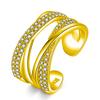 Anillo entrelazado de doble capa abierto y moderno, personalizado, con un diseño de nicho moderno en línea, el famoso anillo de diamantes entrelazados.