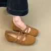 Primer Encuentro Atmósfera de Temporada Francés Suave Adelgazante Versátil Zapatos Planos de Ballet Mujer Altura Oculta Slip-on Para Viajar Mocasines Pequeños