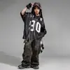 Ropa Moderna Infantil de Street Dance Conjunto de Hip-Hop para Actuación Pantalones de Chándal de Secado Rápido Conjunto Infantil para Niños y Niñas de Street Dance