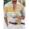 Camisa de Manga Larga de Moda Tendencia Estampado Digital 3D Nueva Primavera y Otoño Transfronteriza Aliexpress Fuente de Fábrica Estilo Coreano Corte Delgado