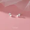 Pendientes de Estrella con Perlas Redondas de Plata de Ley S999 para Mujer, Lujo Accesible, Sencillos y Compactos, Pendientes de Diseño Nicho Ins Venta al por Mayor