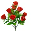 Fabricante de Origem Suporta Personalização Rosa Artificial Atacado 10 Rosas Pavão Sala de Estar Exibição Flores Decorativas Buquê de Flores Artificiais