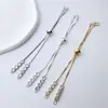 Accesorios para Joyería DIY Chapado en Cobre Oro de 18K Micro-Pavimentado Zirconia Conserva el Color Cremallera Pulsera Ajustable Material para Enhebrar Hecho a Mano