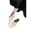 Mules de tacón alto de cuña con punta cuadrada para mujer estilo europeo y americano, mules de moda para exteriores con tacón grueso sin cordones