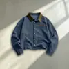 Chaqueta de camisa de caza Carhartt retro americana de alta gama para hombre, nueva en otoño, bloques de color, patchwork, cuello camisero, chaqueta de trabajo