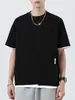 Camiseta de Manga Corta con Bloques de Color de Verano para Hombre Pengyun, Corte Holgado, Moderna, Peso Pesado, Top de Alta Calidad para Hombre