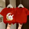 Camiseta Trendy de Nuevo Estilo 2026 para Niñas Grandes, Verano Manga Corta Algodón Puro Casual Moda Top de Verano para Niños