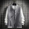 Moletom de Nova Estilo Primavera e Outono Jaqueta Baseball Moda Masculina Tendência Jaqueta Solta com Gola Alta